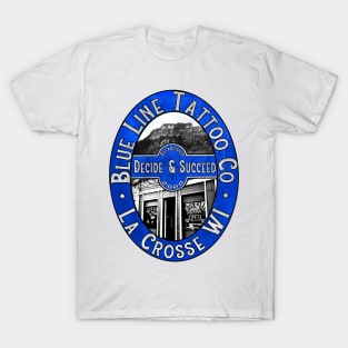 Blue Line Tattoo Decide and Succeed T-Shirt